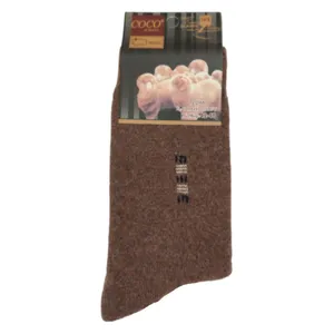 جوراب مردانه کوکو اند هانا مدل پشمی حوله ای کد p رنگ قهوه ای