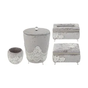 ست سطل و جای دستمال مدل 001 مجموعه 4 عددی 