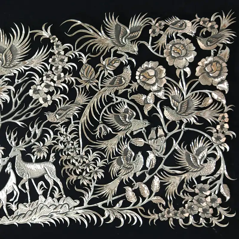 تابلو قلمزنی طرح گل ومرغ کد630601