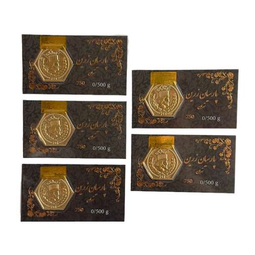 سکه گرمی 18 عیار مدل پارسیان زرین کد 0202 مجموعه 5 عددی