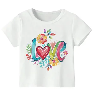 تی‌شرت آستین کوتاه دخترانه مدل W130 طرح عشق