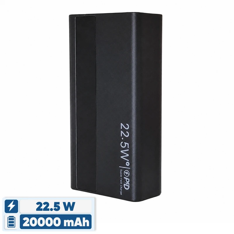 پاوربانک 22.5 وات مدل 2o000mahPD ظرفیت 20000 میلی‌آمپرساعت