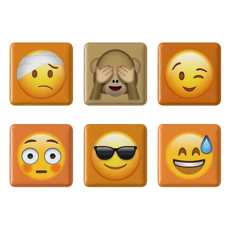 مگنت خندالو طرح ایموجی Emoji کد 1556B مجموعه 6 عددی