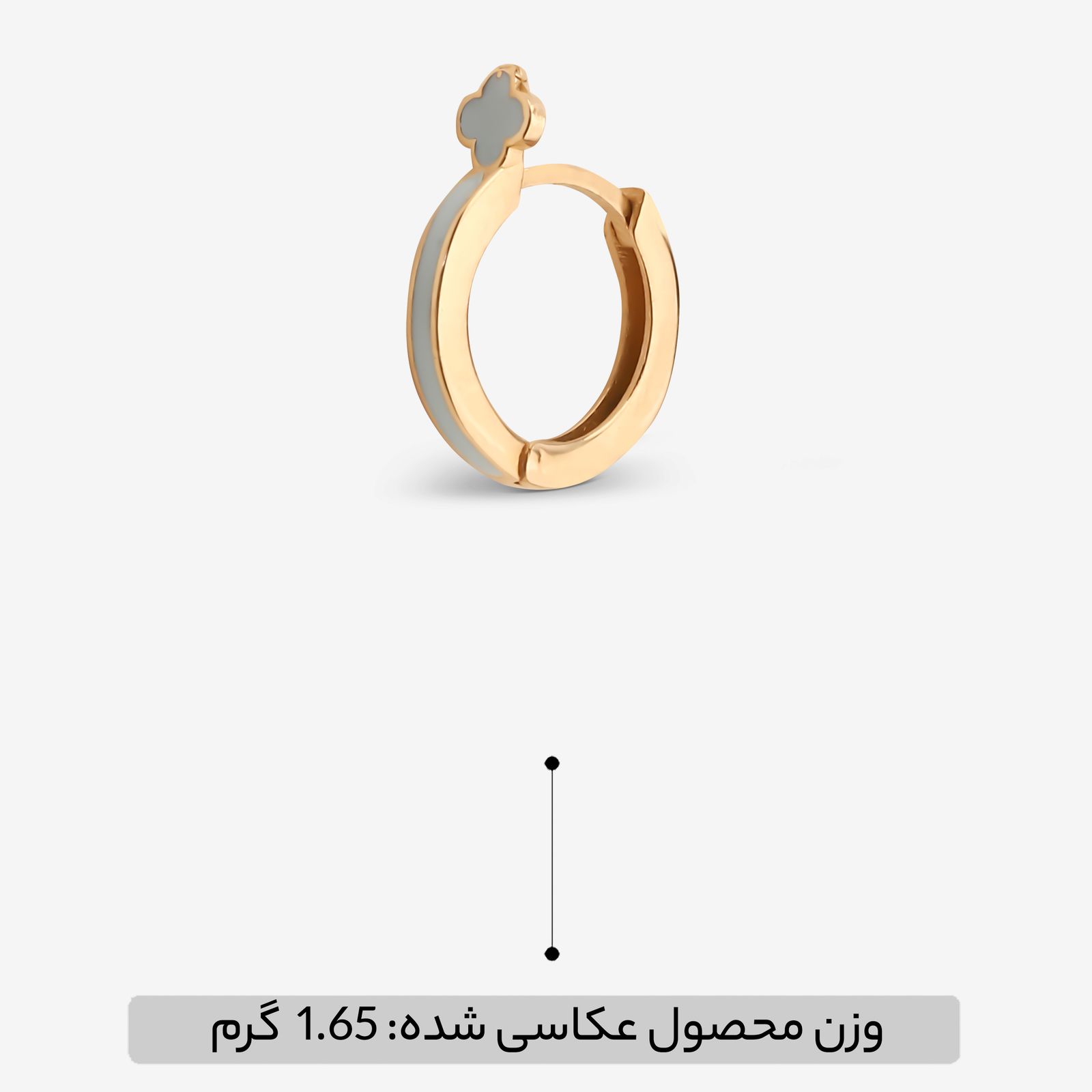 گوشواره حلقه‌ای طلا کم اجرت 18 عیار زنانه با طرح ونکلیف آرپلز گلدم مدل E244006 -  - 3