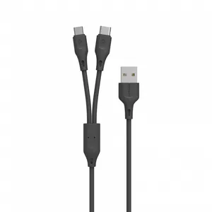 کابل تبدیل USB به USB-C / MICROUSB  پرودو مدل PD-21CM-BK  طول 1.2 متر