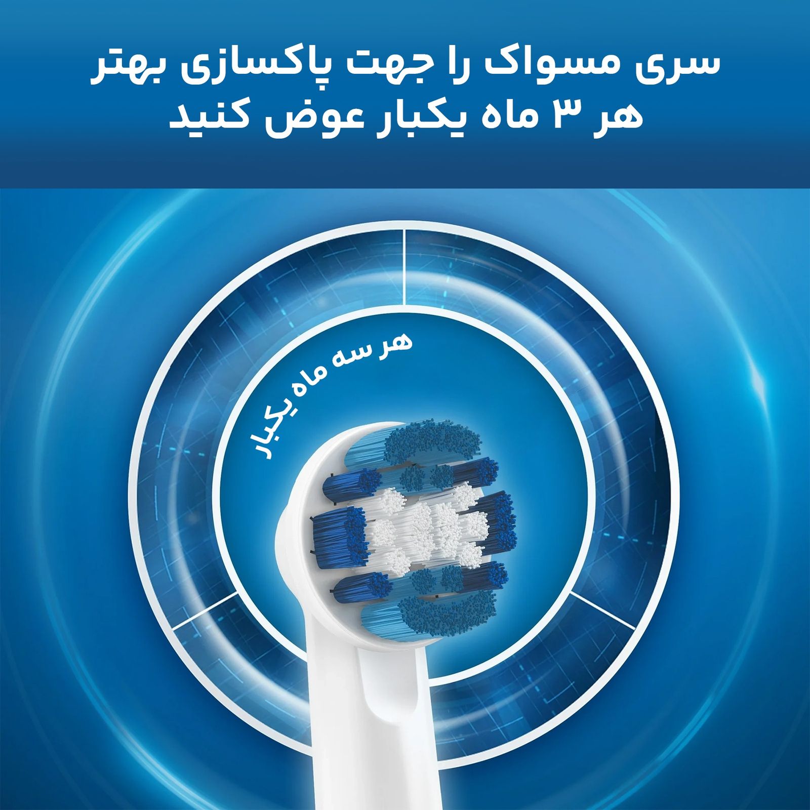 سری یدک مسواک برقی اورال-بی مدل PRECISION CLEAN بسته 4 عددی - - 11