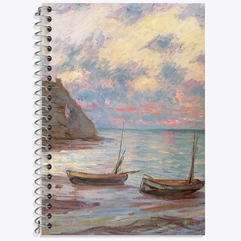 دفتر زبان 50 برگ خندالو مدل سه خط طرح کلود مونه کد 36848