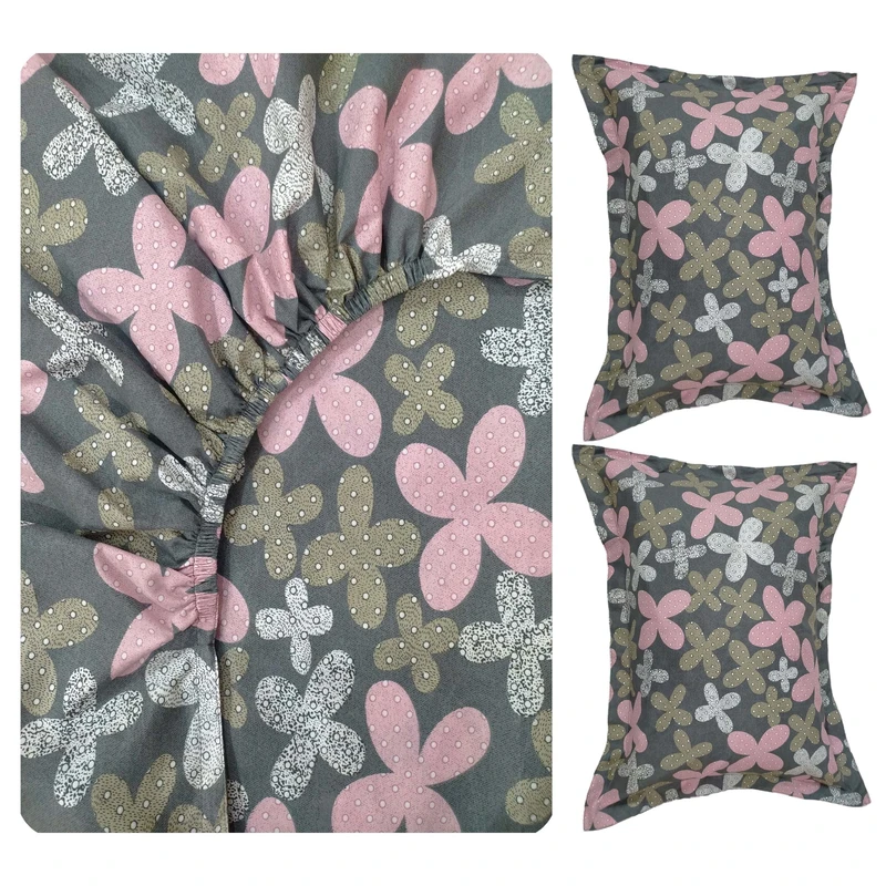 سرویس ملحفه پانیذ پود مدل ترنم کد A115 دو نفره 3 تکه