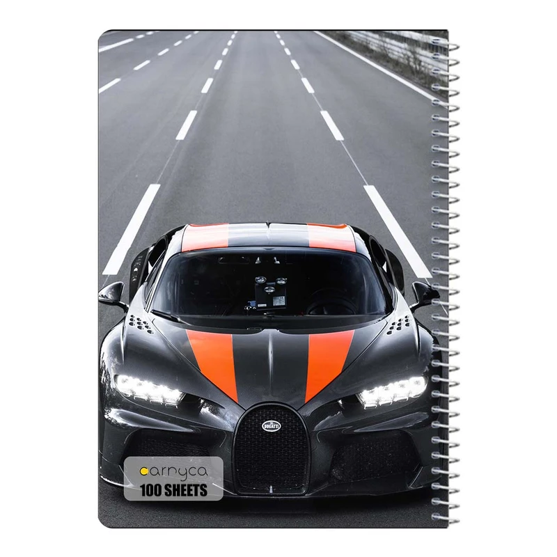 دفتر مشق 100 برگ سیمی کارنیکا طرح بوگاتی Bugatti کد 37269