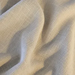 پارچه پرده عرض ۳ متر مدل کتان  رنگ نسکافه‌ای
