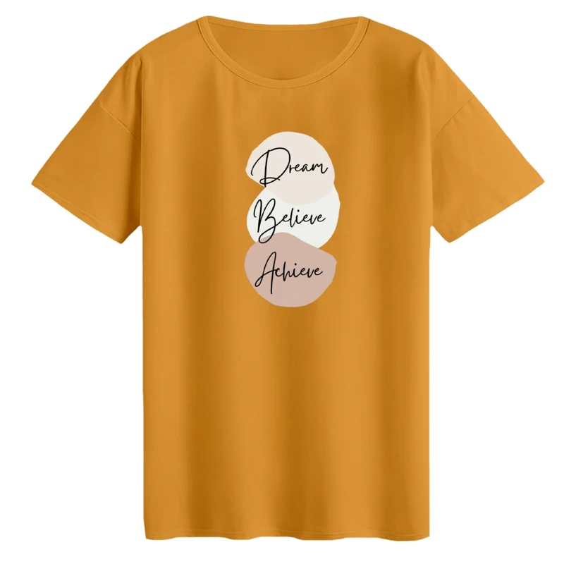 تی‌شرت لانگ آستین کوتاه زنانه مدل تکست مینیمال کد 03