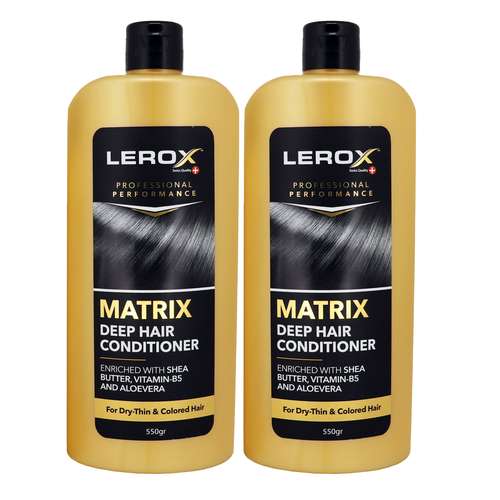 نرم کننده مو لروکس مدل Matrix حجم 550 میلی لیتر مجموعه 2 عددی