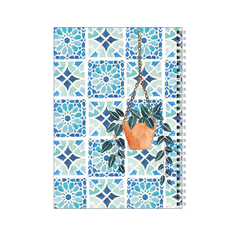 دفتر مشق 80 برگ بامبیلیپ طرح گلدان در حیاط کاشی کد 2424161