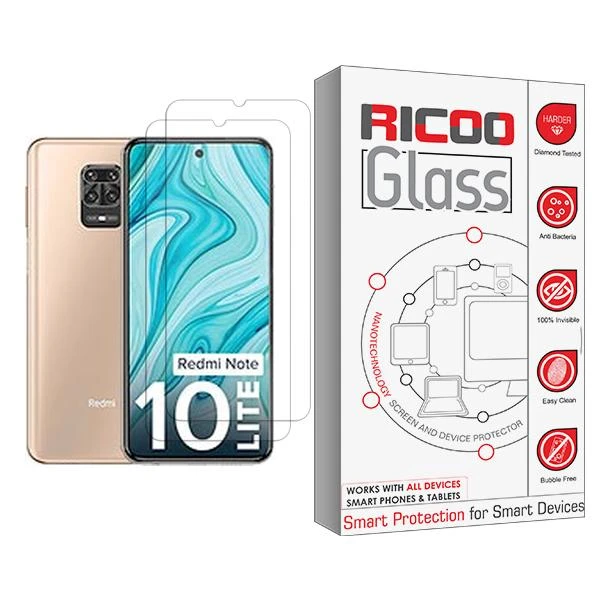 محافظ صفحه نمایش ریکو مدل Ricoo Glass MIX002 مناسب برای گوشی موبایل شیائومی Redmi Note 10 Lite بسته دو عددی