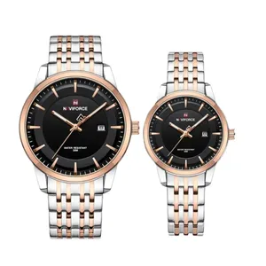 ست ساعت مچی عقربه‌ای کوارتز زنانه و مردانه نیوی فورس مدل nf9228srs