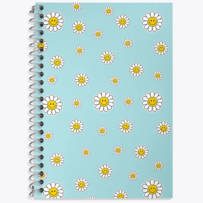 دفتر زبان 50 برگ خندالو مدل سه خط طرح ایموجی گل کد N3172