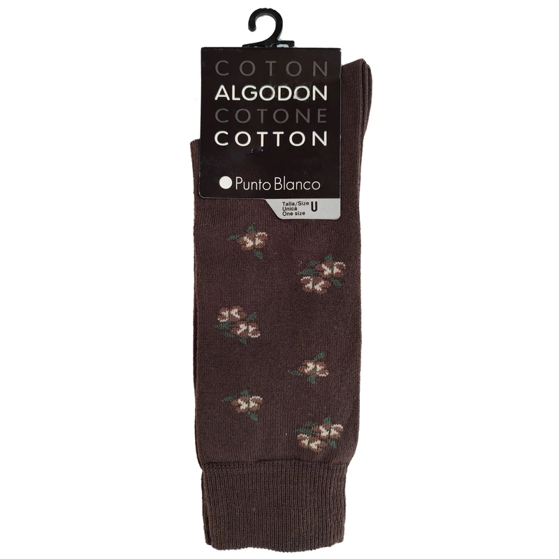 جوراب ساق بلند مردانه پونتو بلانکو مدل کتان طرحدار  599-10-74565