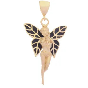 آویز گردنبند طلا 18 عیار زنانه طلای مستجابی مدل فرشته کد 3697