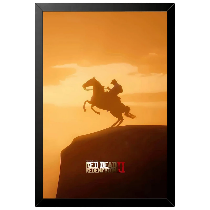 تابلو بکلیت طرح گیمینگ ردد red dead redemption 2 مدل B-po2322 فریم مشکی