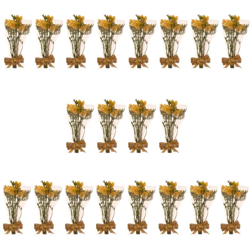 دسته گل طبیعی فرزیا زرد هیمان کد 1104 بسته 20 عددی