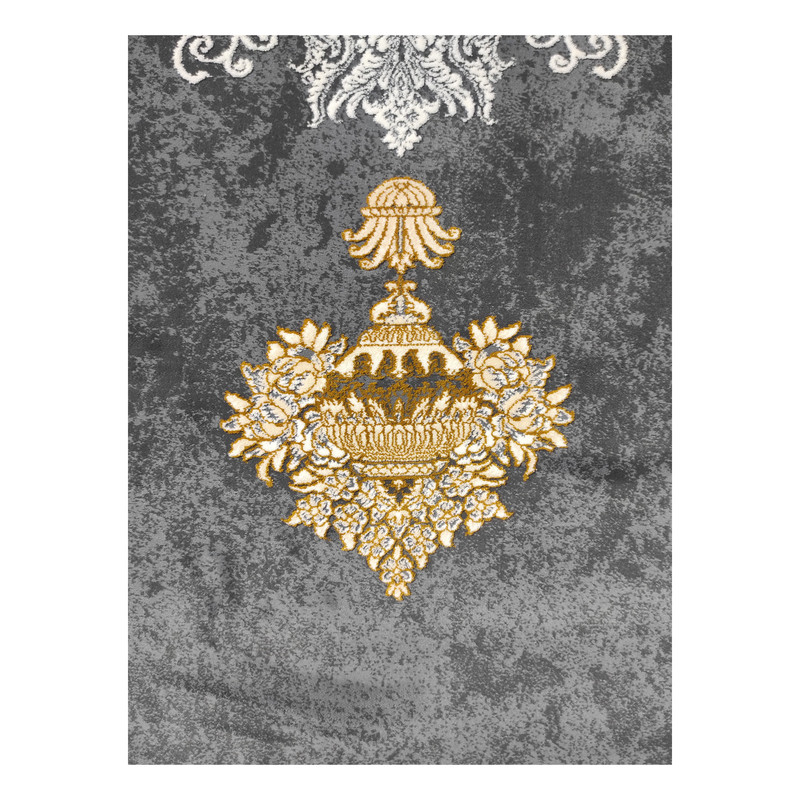 فرش ماشینی 700 شانه فرش مشهد زمینه و حاشیه طوسی کد 723512