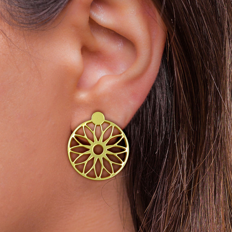 نیم ست طلا 18 عیار زنانه مدوپد مدل خورشید کد NA11814