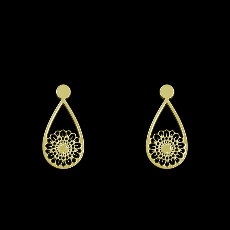 گوشواره طلا 18 عیار زنانه مدوپد مدل گل کد GA1-11521