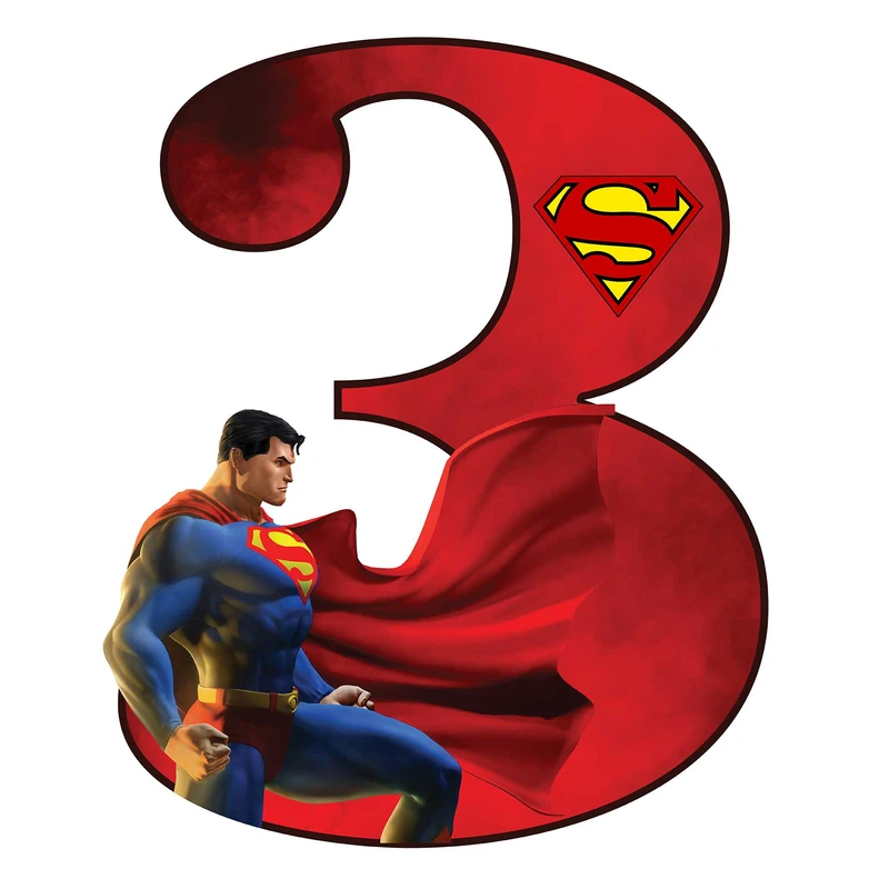   استند رومیزی تولد مدل عدد 3 طرح سوپرمن کد 1226