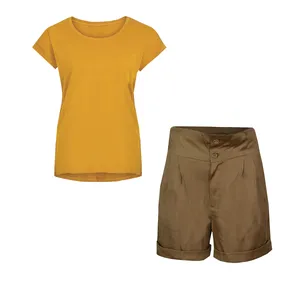ست تی شرت آستین کوتاه و شلوارک زنانه مدل 18146754