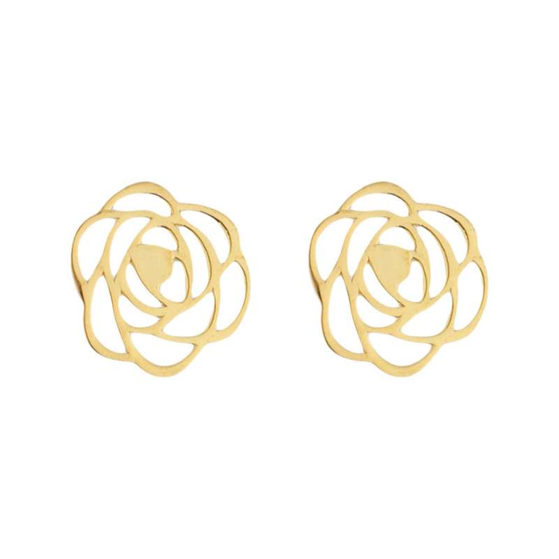 گوشواره طلا 18 عیار زنانه قیراط طرح گل کد GH4768