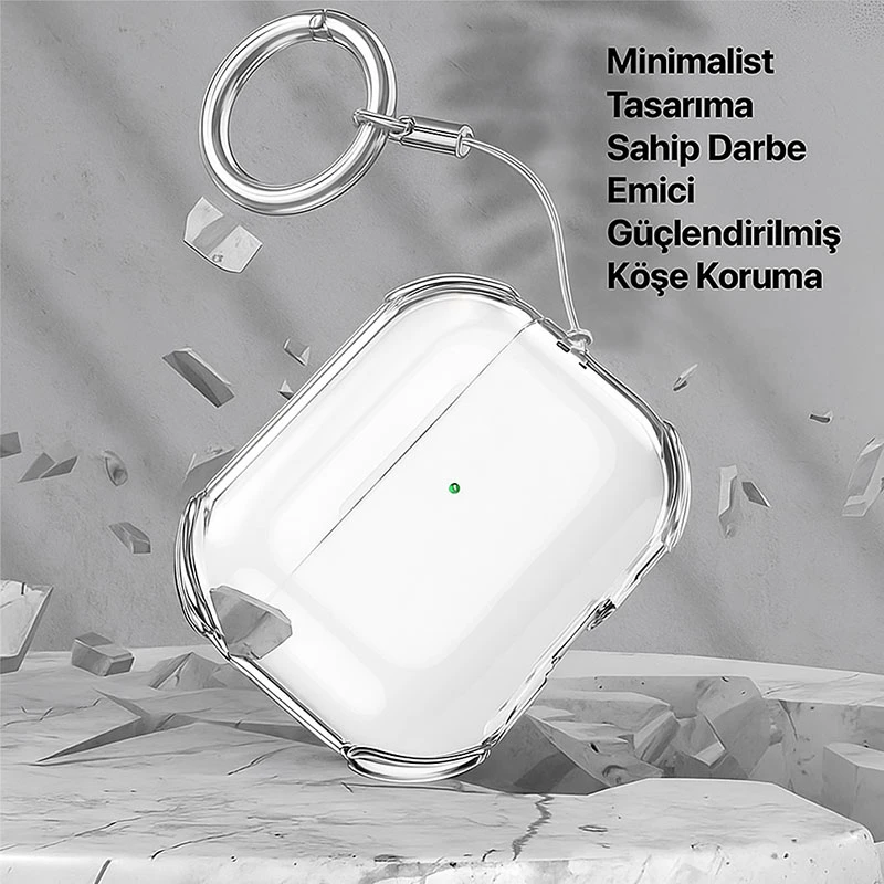 عکس شماره 3 : کاور مسیر مدل clear air bag مناسب برای کیس اپل airpods pro 3 به همراه آویز