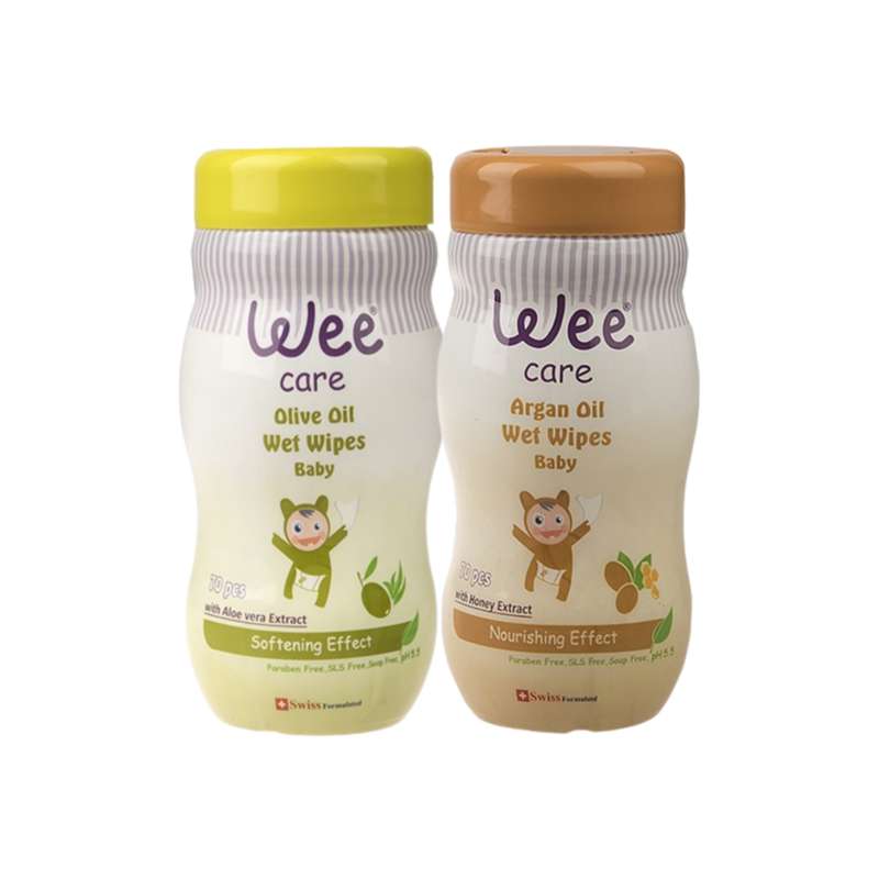 دستمال مرطوب وی کر مدل زیتون آرگان مجموعه 2 عددی