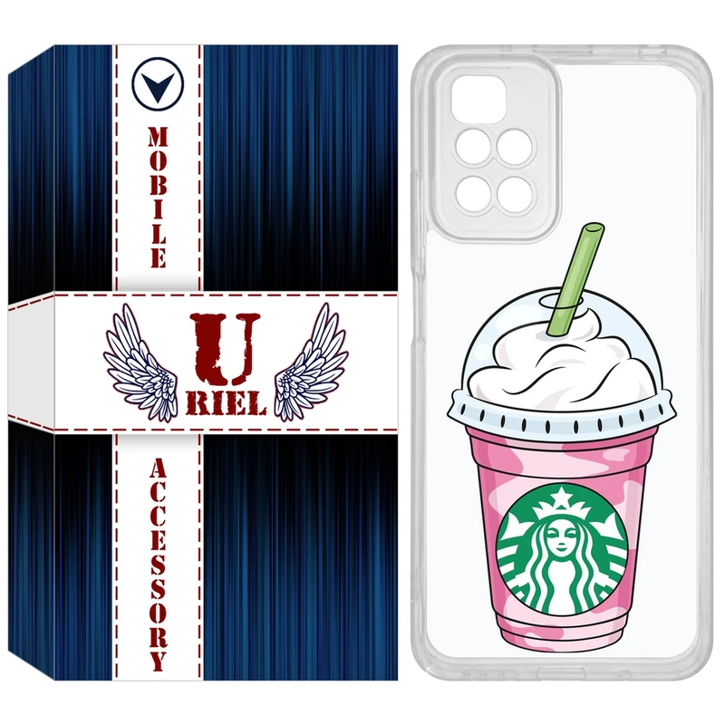 کاور یوریل مدل Clear کد 55 طرح استارباکس مناسب برای گوشی موبایل شیائومی Redmi 10 / 10 Prime