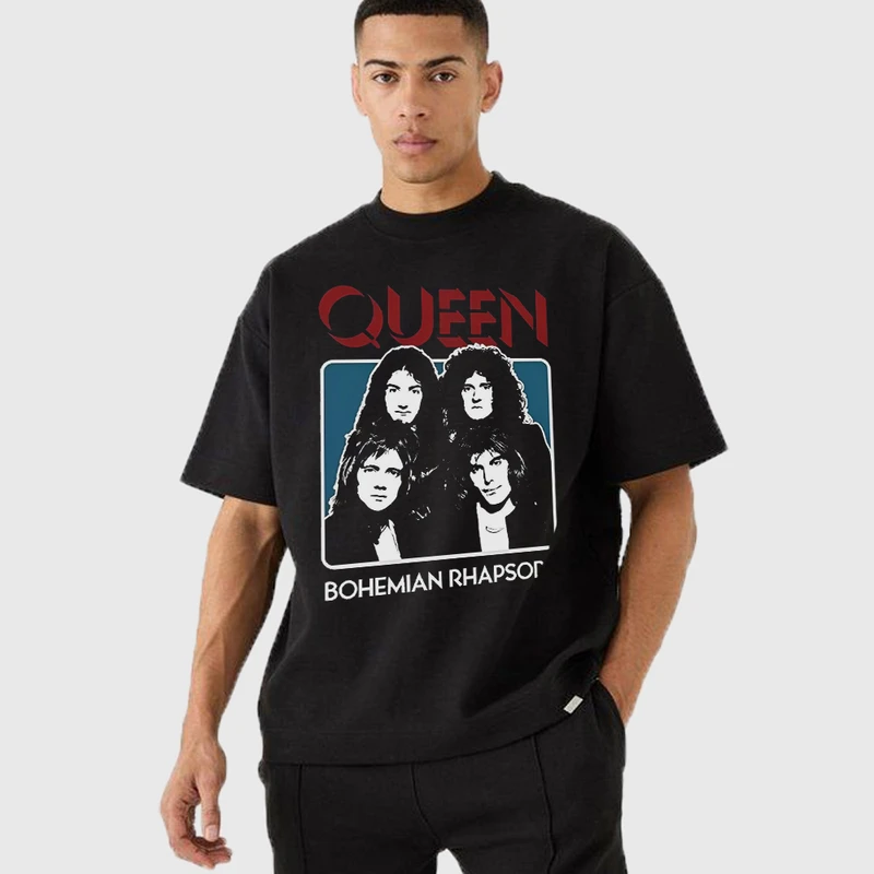 تی شرت آستین کوتاه مردانه مدل گروه راک queen کد z635