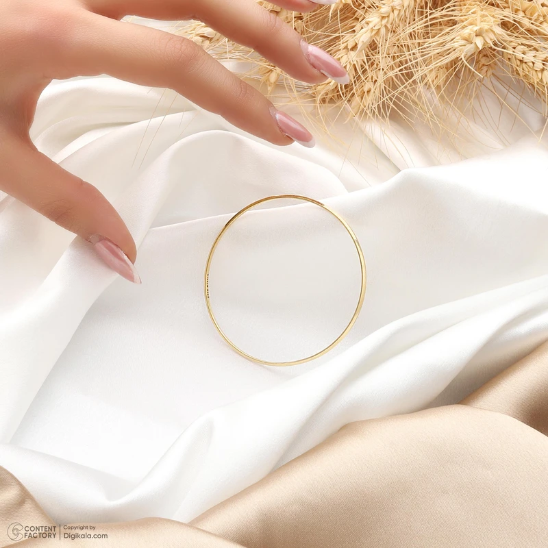 عکس شماره 2 : النگو طلا کم اجرت 18 عیار زنانه ناریا مدل آینه ای نازک سایز 2