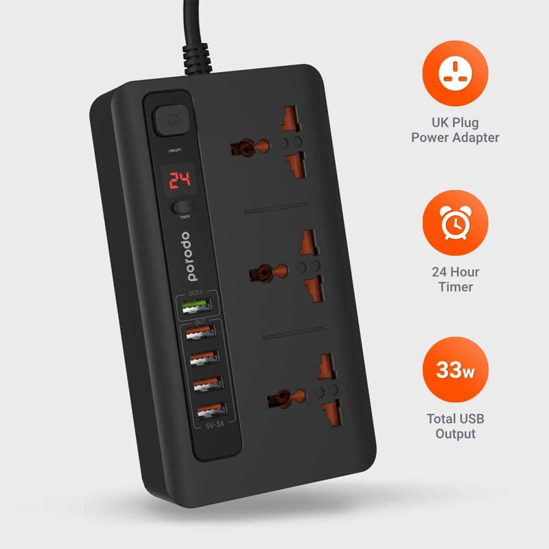 محافظ ولتاژ پورودو مدل power socket and usb hub