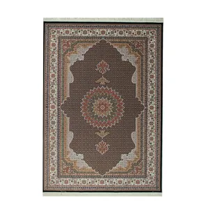فرش ماشینی آذردکور طرح ماهی سلطان کد 1819 زمینه گردویی