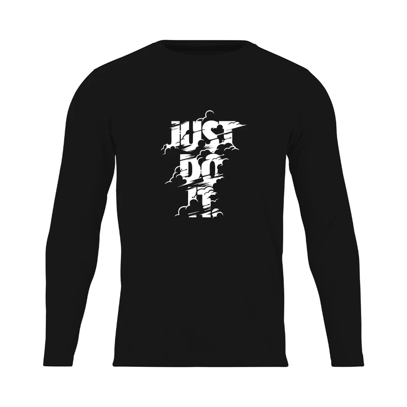 تی شرت آستین بلند مردانه مدل  just do it_NC1_0366_رنگ مشکی