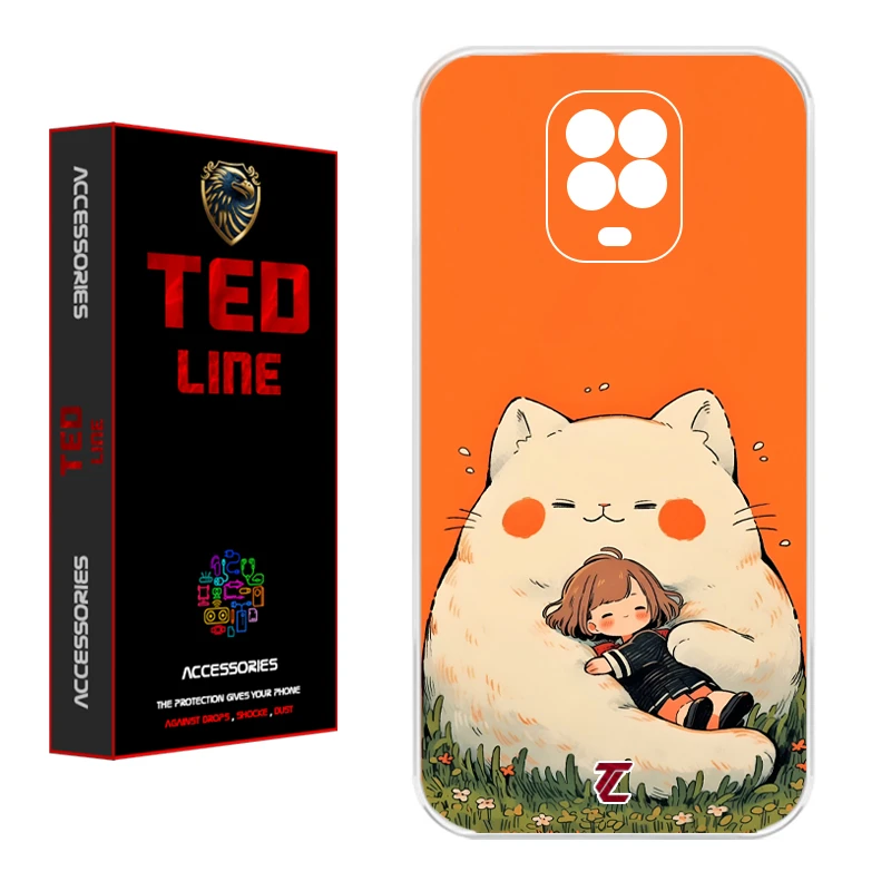 کاور تدلاین طرح گربه نارنجی کد 1138 مناسب برای گوشی موبایل شیائومی Redmi Note 9S / Note 9 Pro