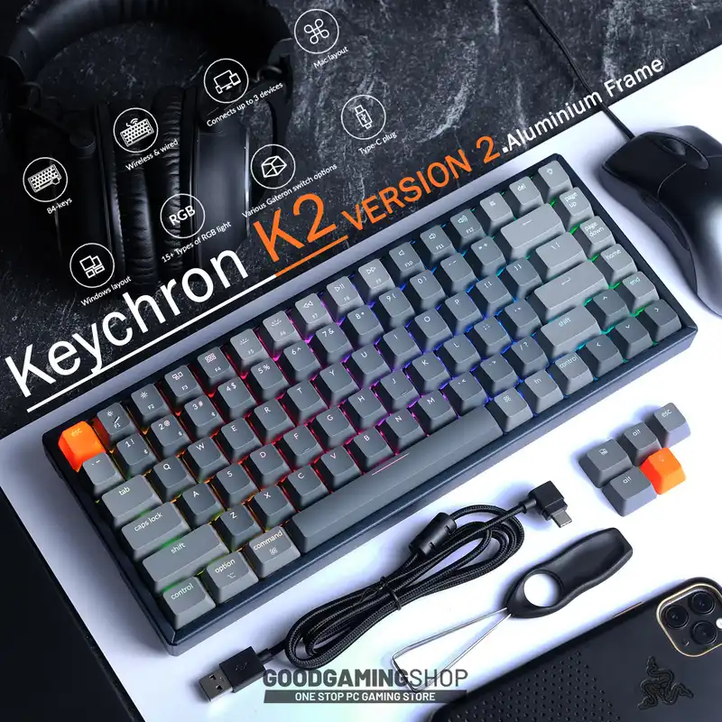 کیبورد مخصوص بازی کیکورن مدل k2 version 2 brown switch