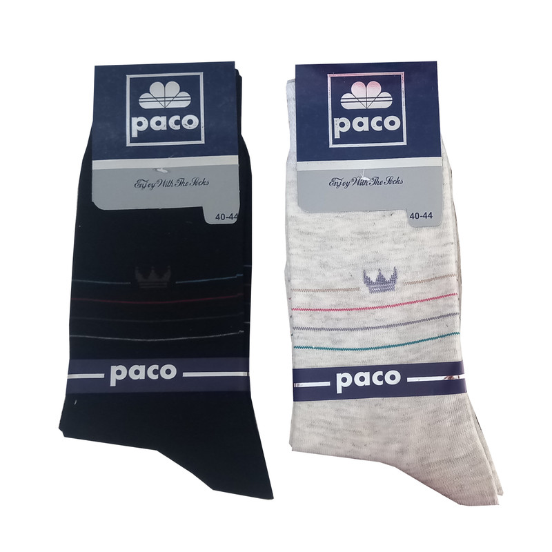 جوراب ساق بلند مردانه پاکو مدل ACO-5P مجموعه 2 عددی
