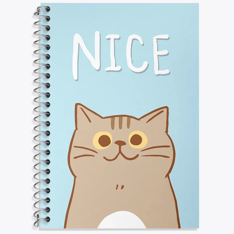 دفتر زبان 50 برگ خندالو مدل سه خط طرح گربه کیوت کد N967