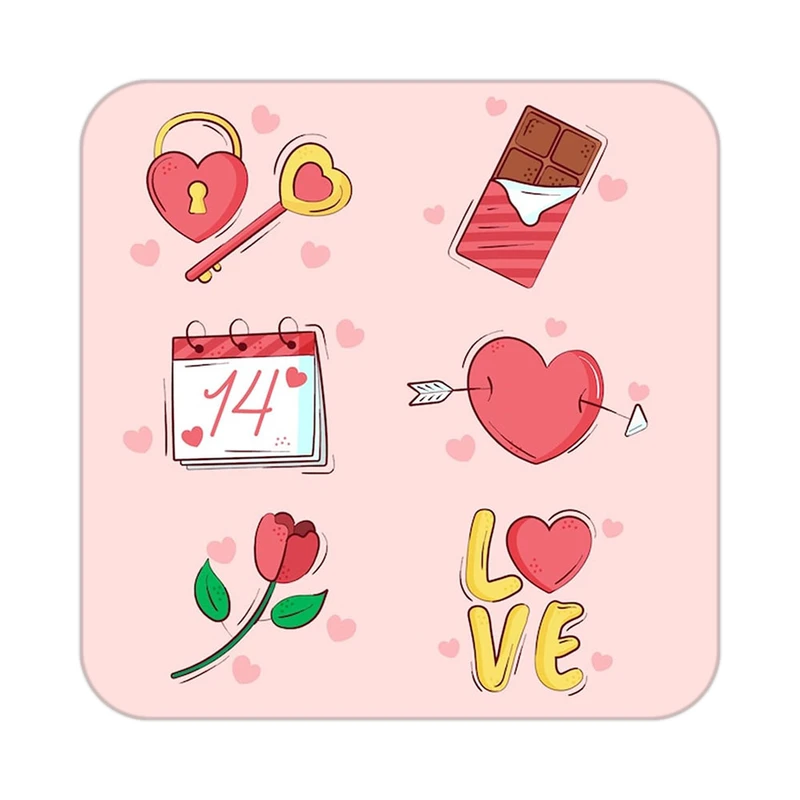 زیر لیوانی کاکتی طرح عاشقانه مدل mp38102