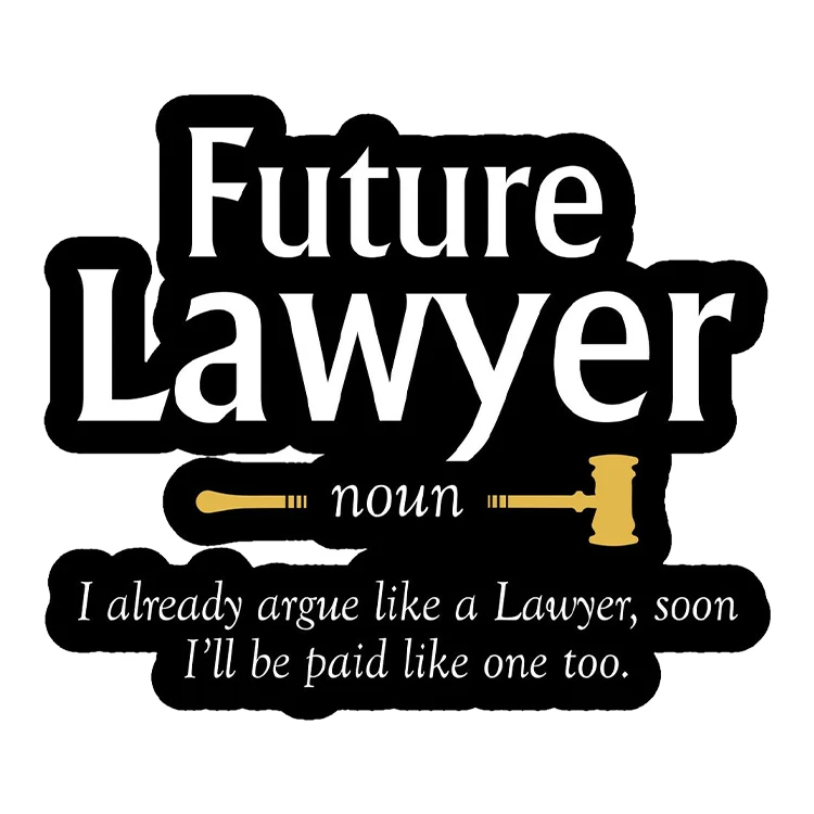 استیکر پارچه و لباس پاد آفرین مدل وکیل دانشجو حقوق وکالت کد S2376