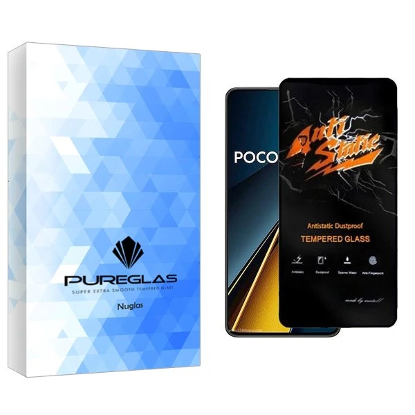 محافظ صفحه نمایش پیور گلس مدل NueGlas Antistatic مناسب برای گوشی موبایل شیائومی Poco X6 Pro