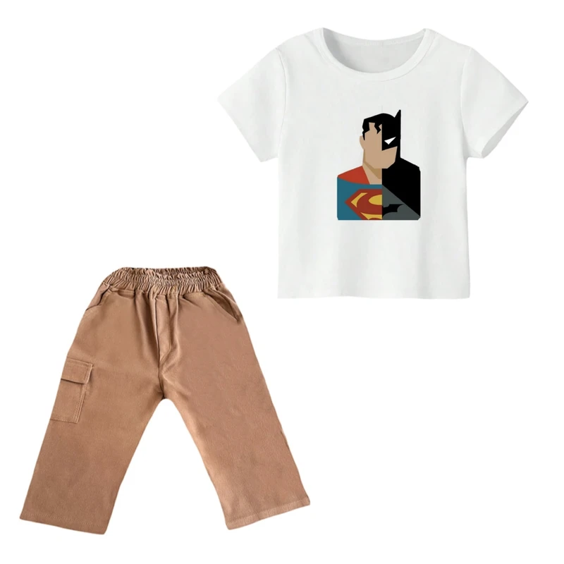 ست تی شرت و شلوارک پسرانه مدل بتمن کد ۲۶