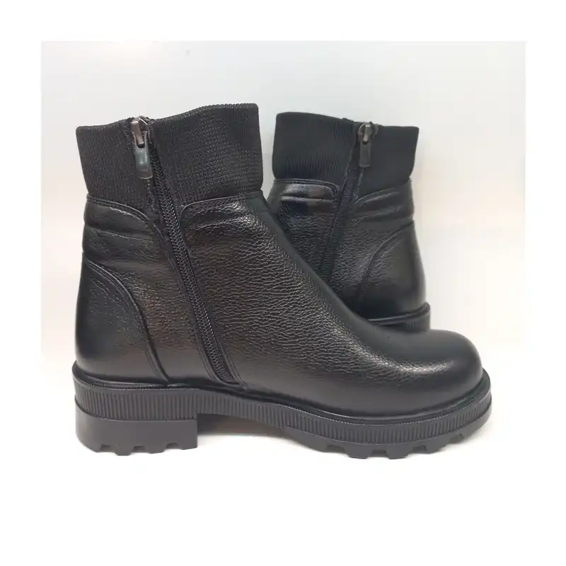 نیم بوت زنانه سرزمین چرم کد 145327 رنگ مشکی