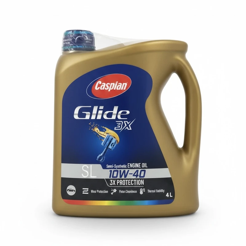 روغن موتور خودرو بنزینی کاسپین مدل  SL 10W-40 Glide 3X  حجم 4 لیتر