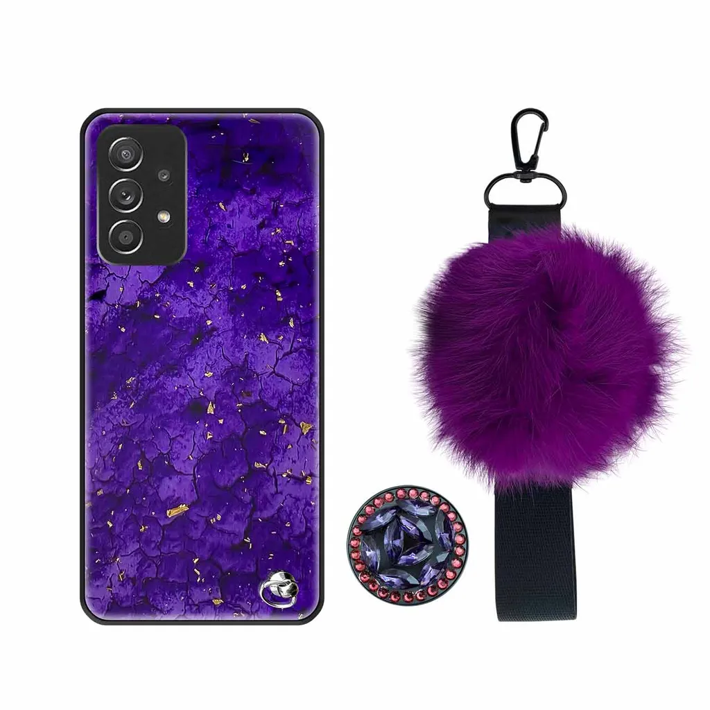 کاور دکین مدل Hairy کد 004 مناسب برای گوشی موبایل سامسونگ Galaxy A32 4G به همراه پاپ سوکت و بند آویز