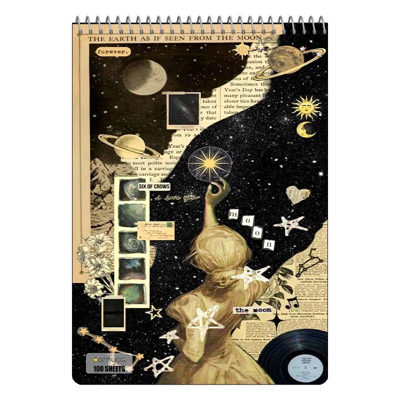 دفتر شطرنجی 100 برگ کارنیکا طرح وینتج اسکرپ بوک Vintage Scrapbook کد 24174